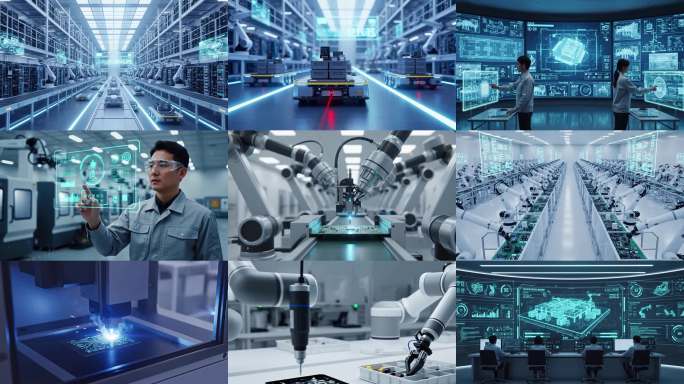 工业4.0科技制造流程智能工厂自动化生产