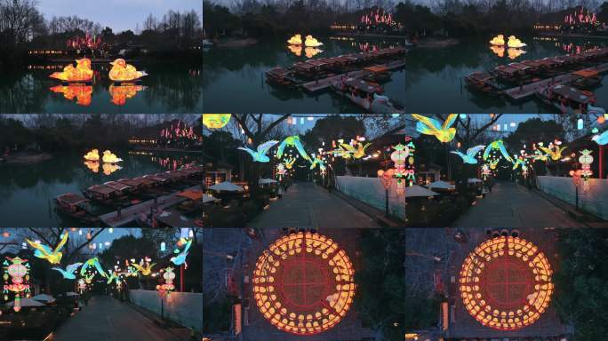 西溪湿地江南水乡灯会夜景