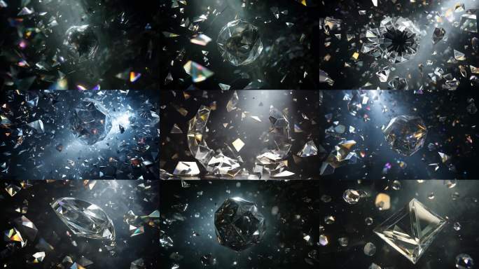 钻石粒子爆炸特效水晶碎片动态光效
