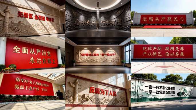 警示反腐倡廉公务党员党政标语口号宣传墙