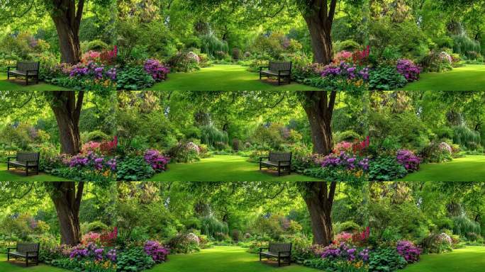 公园情景舞台背景