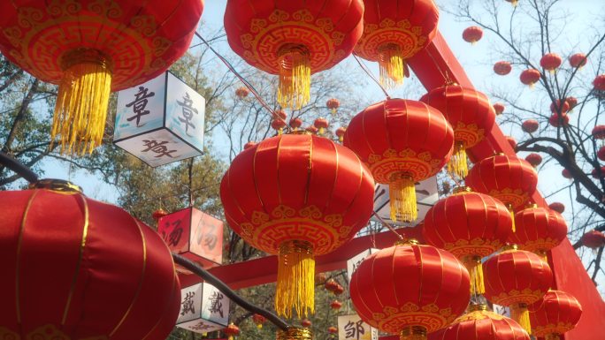 春节灯笼实拍