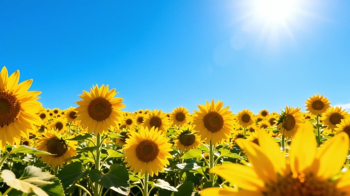 宽屏向日葵花田阳光灿烂循环背景