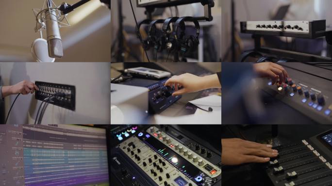 录音棚设备麦克风调音台