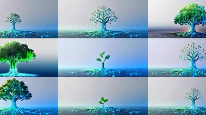 科技感树木生长动画
