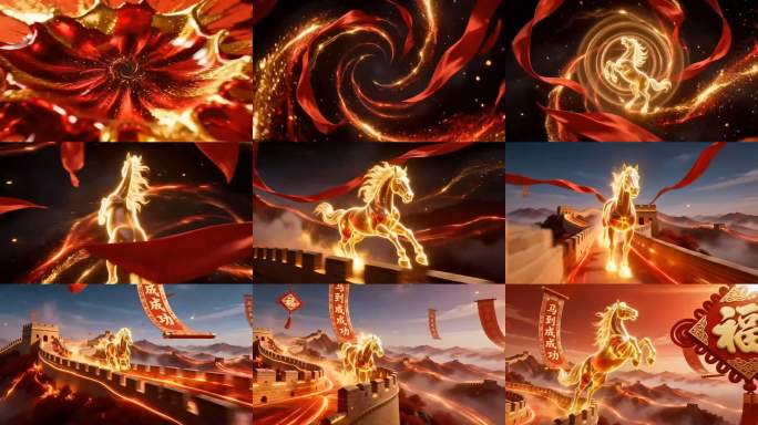 马年春节新年片头开场