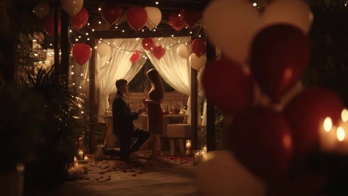 钻戒玫瑰婚礼布置素材浪漫婚礼求婚场景集锦