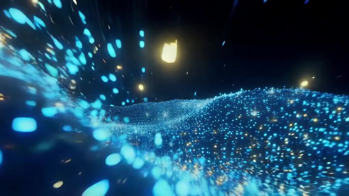 蓝色粒子流体特效