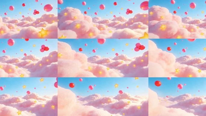 粉色云朵漂浮背景