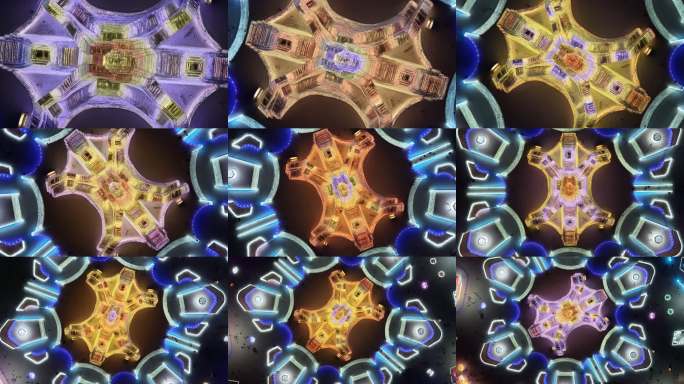 第二十七届哈尔滨冰雪大世界航拍夜景