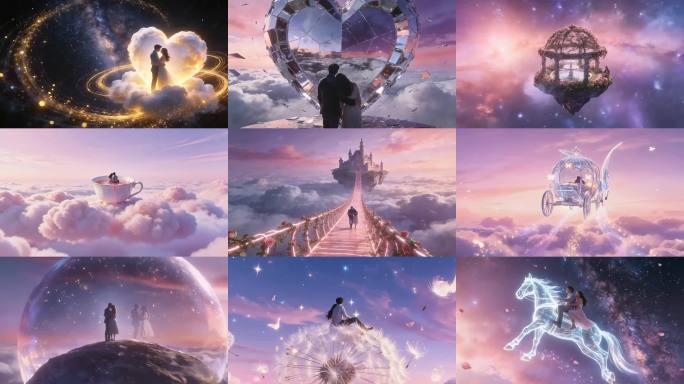 情人节婚礼爱情情侣梦幻求婚舞台背景