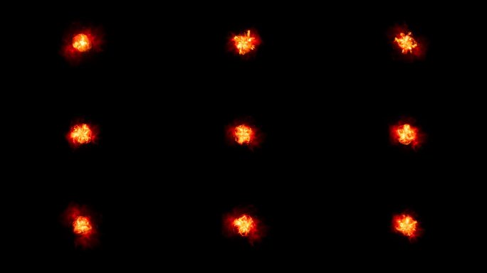 黑色背景上的火焰效果