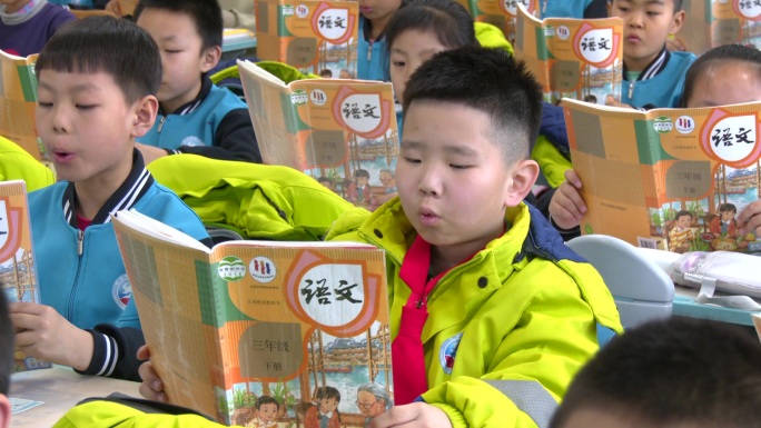 小学生课堂朗读语文书