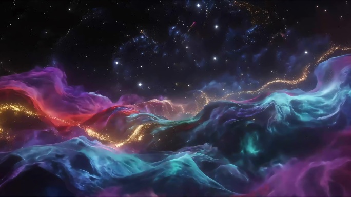 梦幻星空星云动态背景循环大屏
