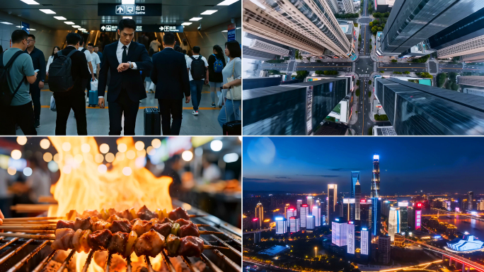 城市人文喧嚣都市车水马龙200个镜头混剪