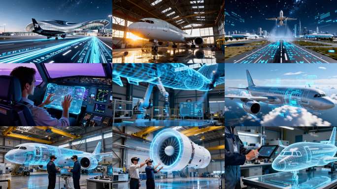 飞机数字技术融合 航空科技 智能航天未来