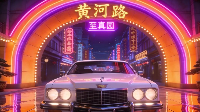 漫步人生路-复古歌曲夜上海复古街景霓虹