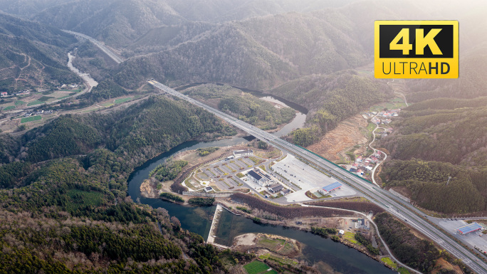 安徽高速公路隧道服务区山脉绿水青山