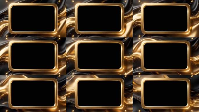 金色边框视频框相片框照片框颁奖晚会视频框
