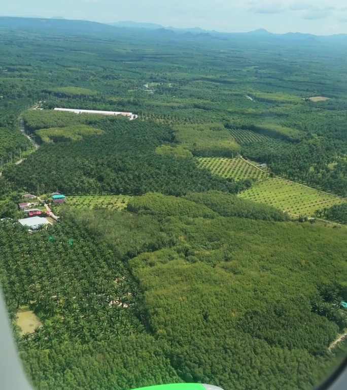 飞机机翼带绿幕抠像，飞越泰国甲米