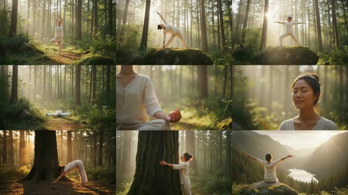 亲近自然 森林瑜伽  户外瑜伽