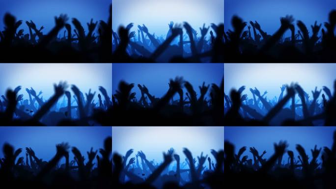 电音节蓝色氛围观众欢呼舞台背景视频