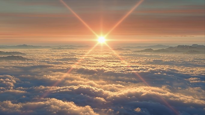 金色云海日出美景