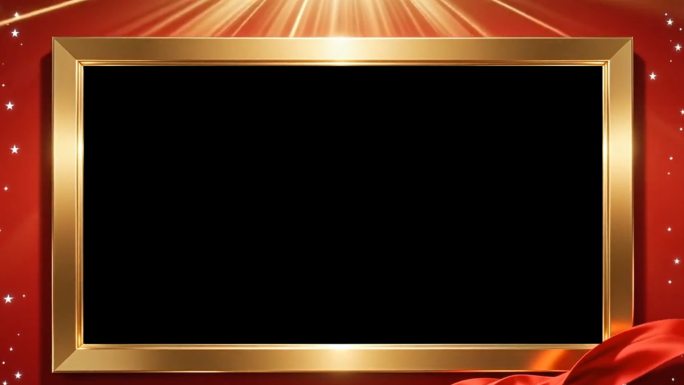 红底金框动态展示红色背景金色边框展示