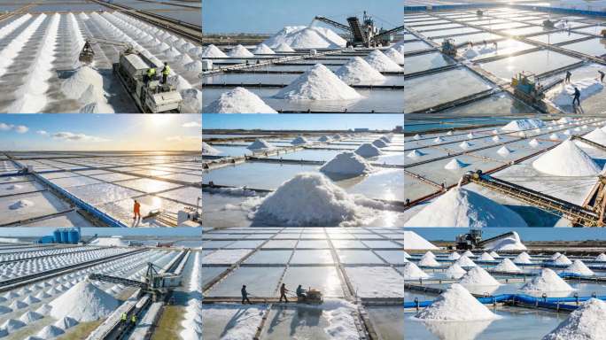 现代化盐田风光与工业生产