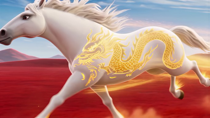 龙马奔腾中国红