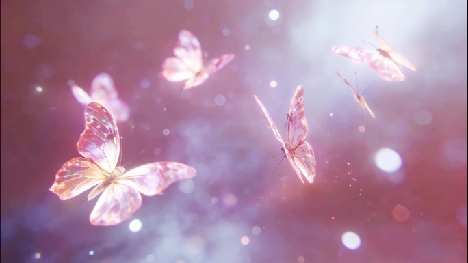 梦幻蝴蝶光影动态背景