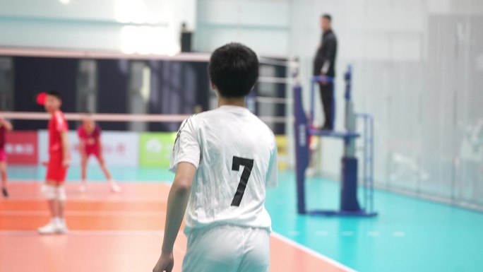 4K素材女排运动员扣球瞬间