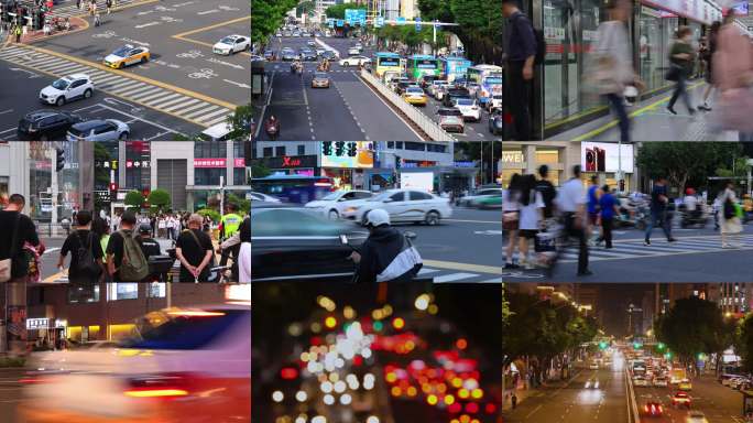 城市喧嚣快剪镜头一组