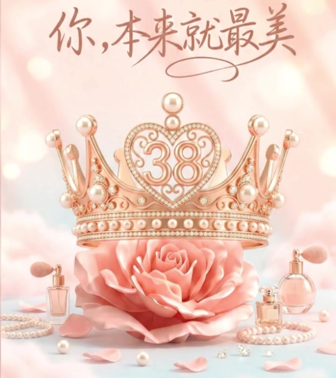 妇女节女神节38粉色爱心信封 鲜花 女性