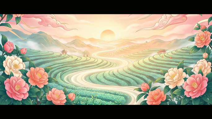 【宽屏】茶花开了-王睿卓大屏舞蹈背景