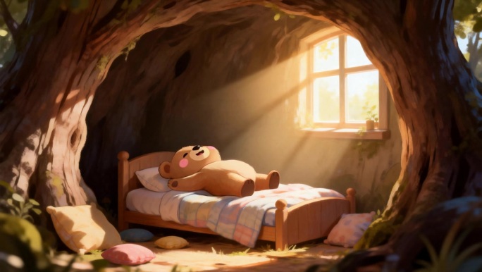 树洞里的小熊日常