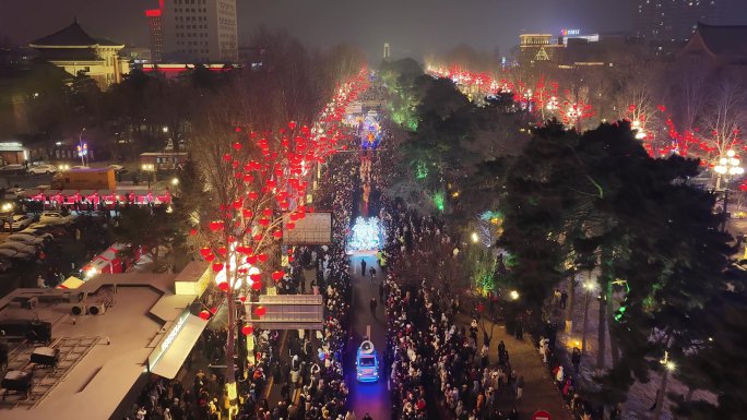 2026长春-新民大街元宵节航拍4K素材