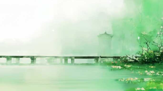 立春 春晚背景 江南水墨风