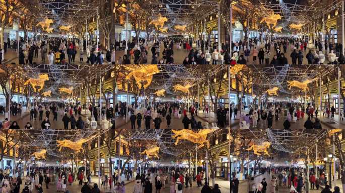 2026年哈尔滨中央大街夜景航拍原素材5