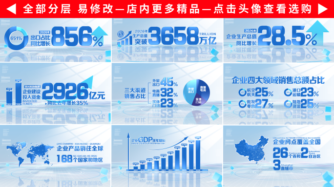 简洁企业科技数据文字包装展示
