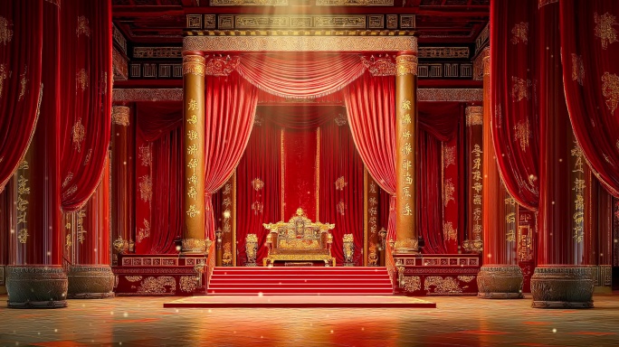 古风国潮古代宫殿新年华丽喜庆戏曲舞