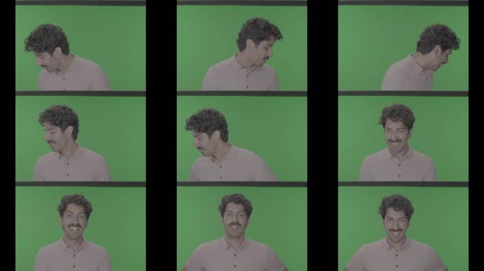 外国人 绿幕绿布 合成 微笑商务科技