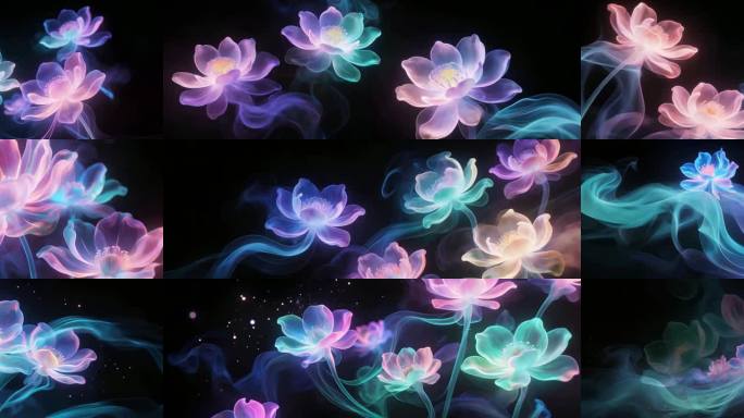 炫彩梦幻莲花动态LED宽屏素材